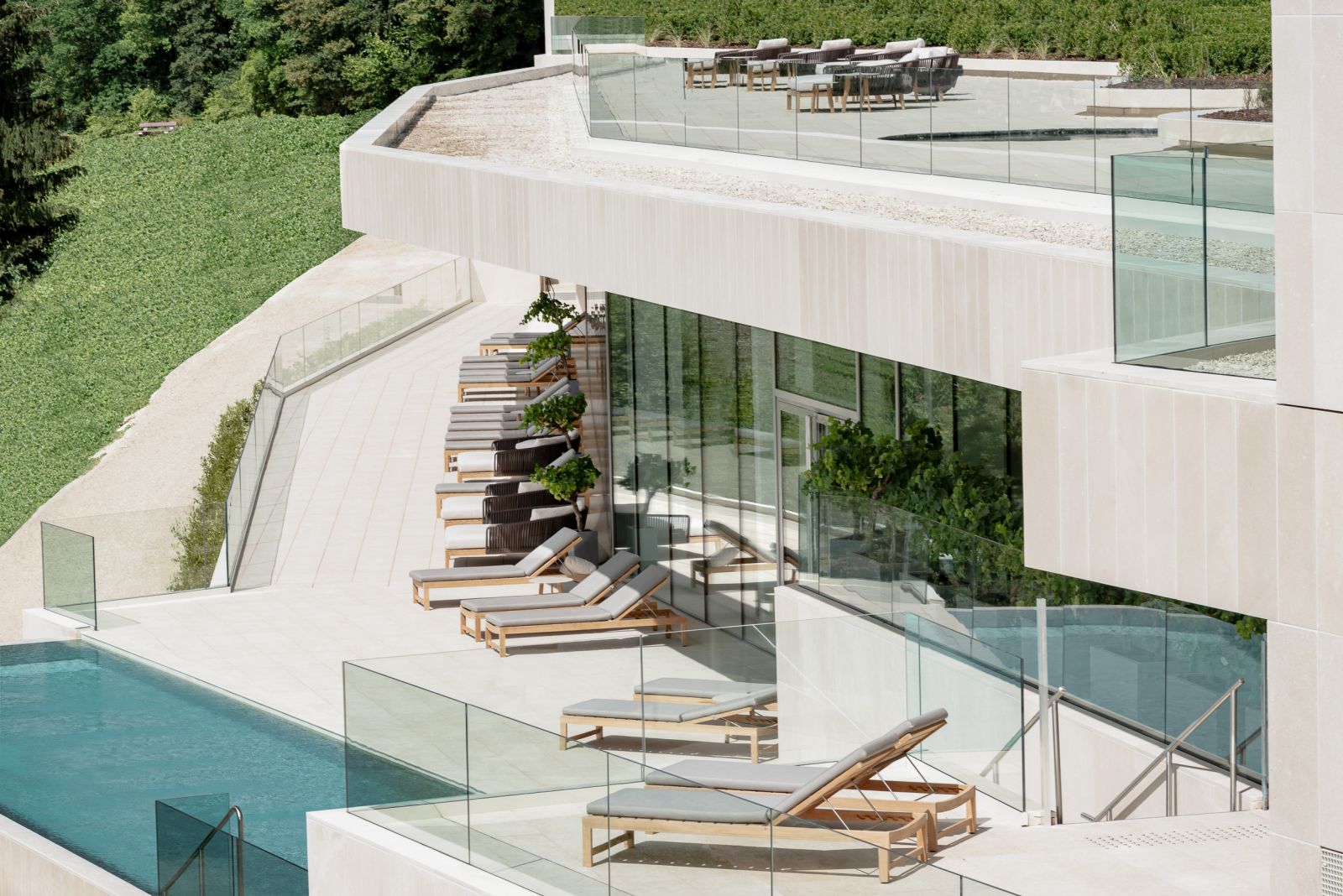 Pool and terrace at the Royal Champagne Hotel and Spa in France