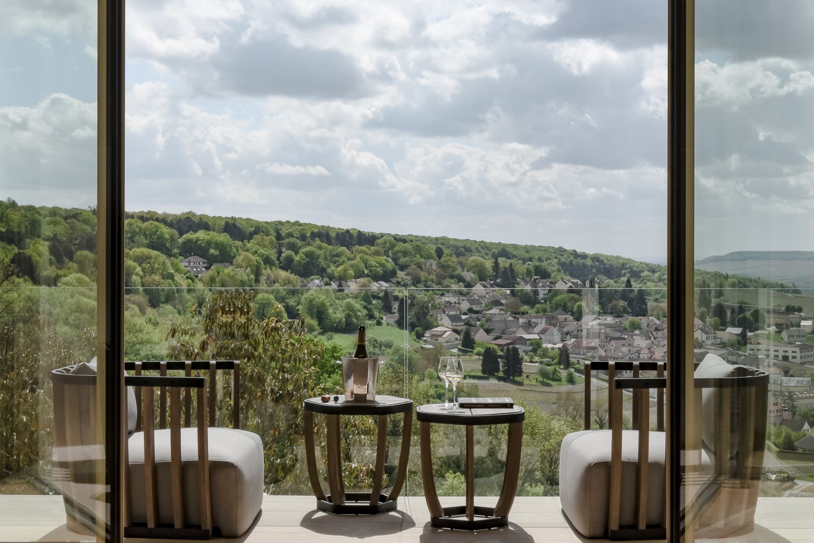 Terrace of the Royal Champagne Hotel and Spa in France