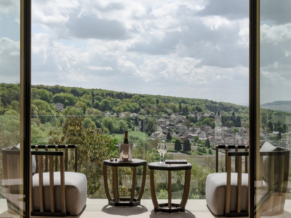 Terrace of the Royal Champagne Hotel and Spa in France