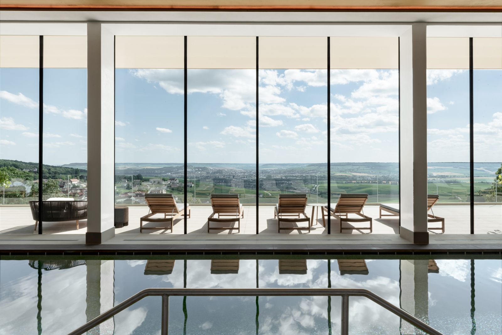 View from the pool at Royal Champagne Hotel and Spa in France