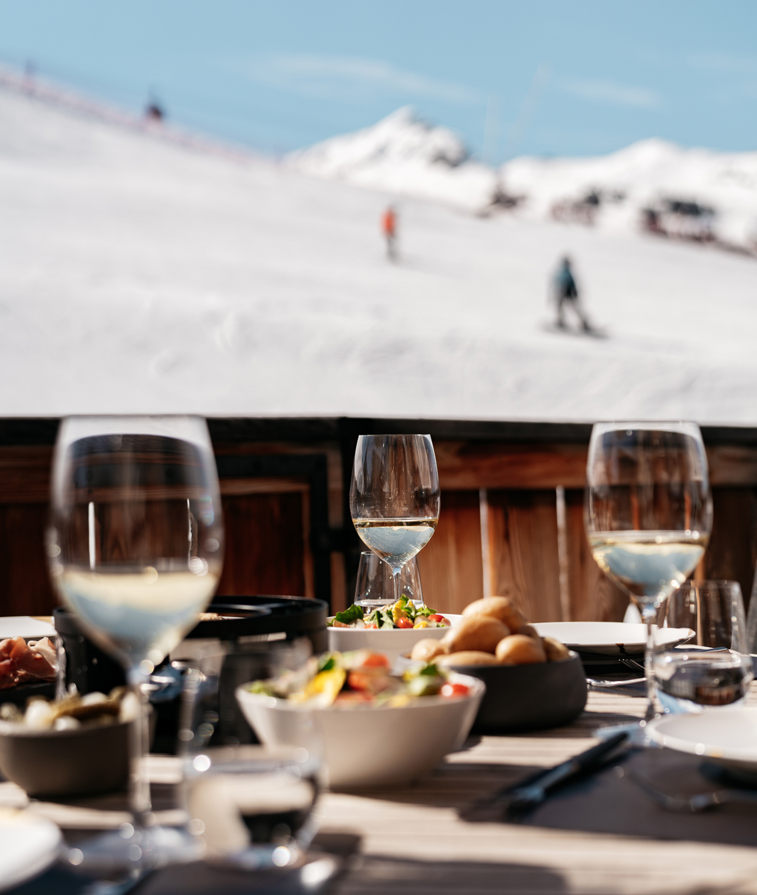 Drinks on the terrace at Ultima Hotel Courchevel in France