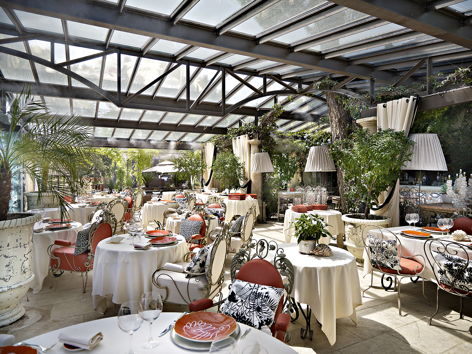 Indoor dining in Villa Marie, France