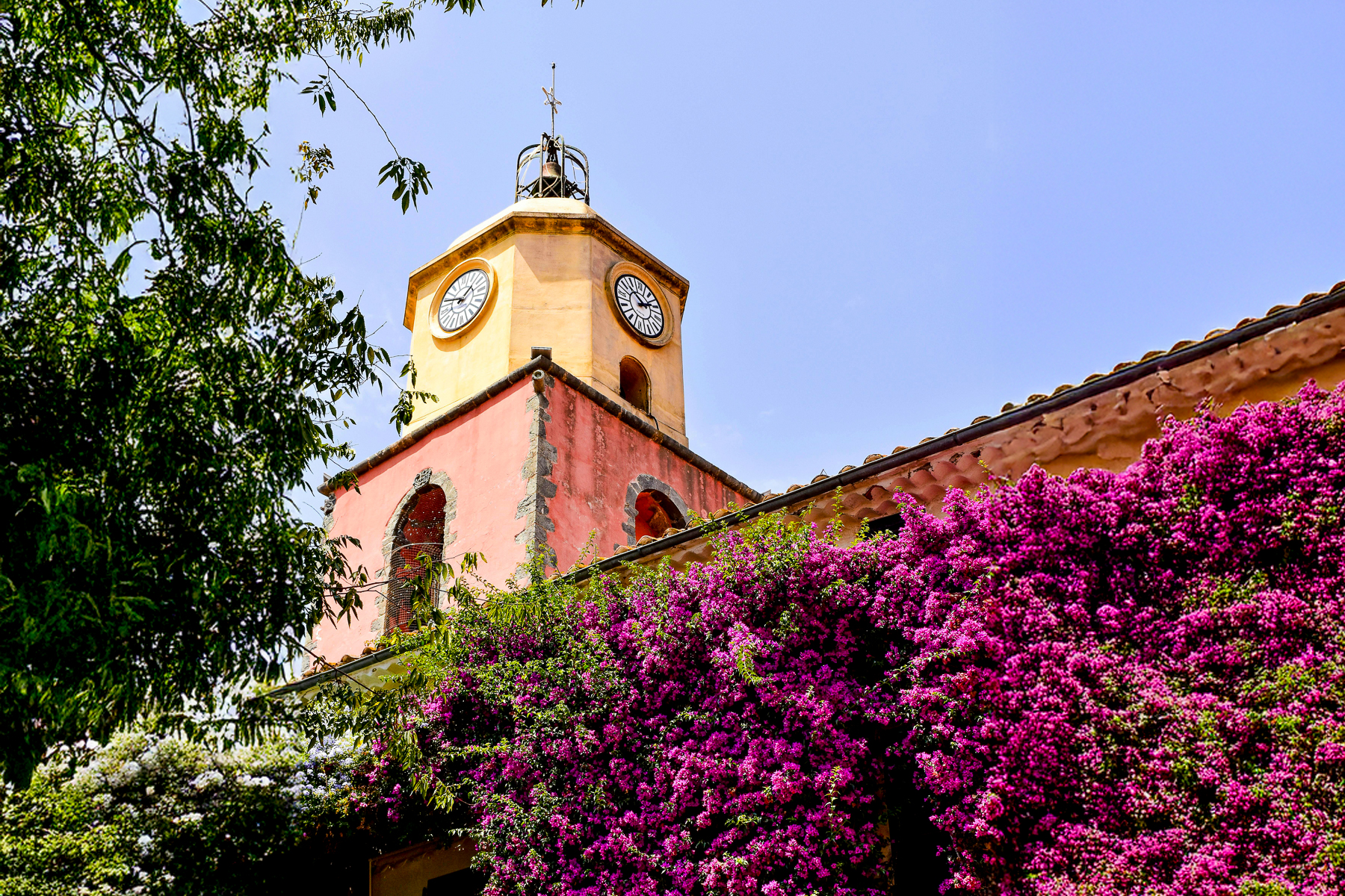 Bell tower in Bormes les Mimosas on the Cote d'Azur