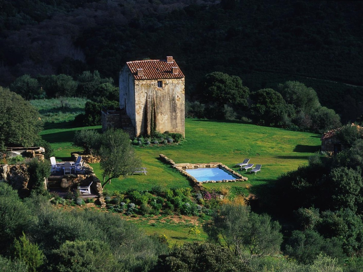 Exterior of A Figa, Corsica, from afar
