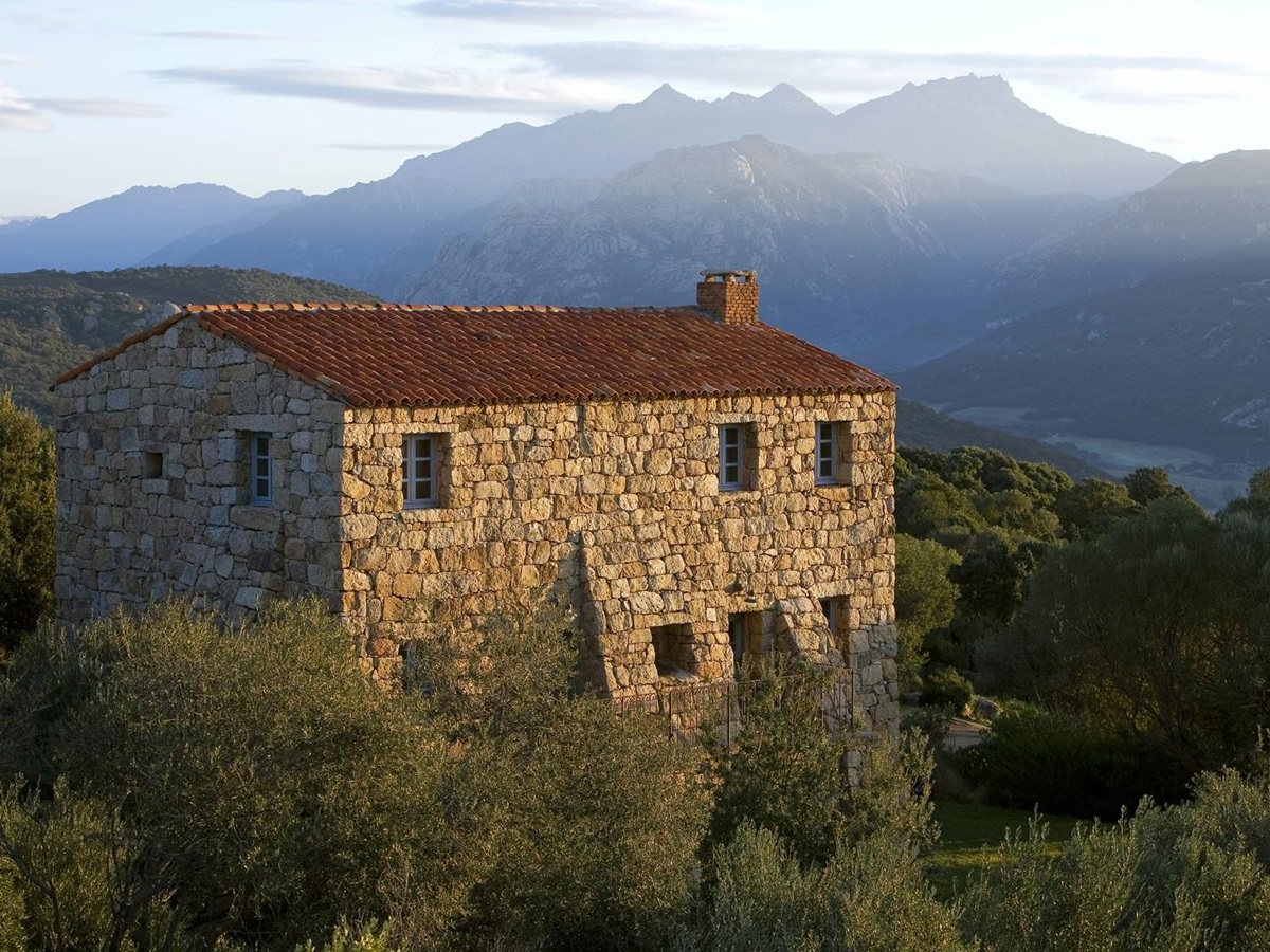 Exterior and mountainous backdrop of A Liccia, Corsica
