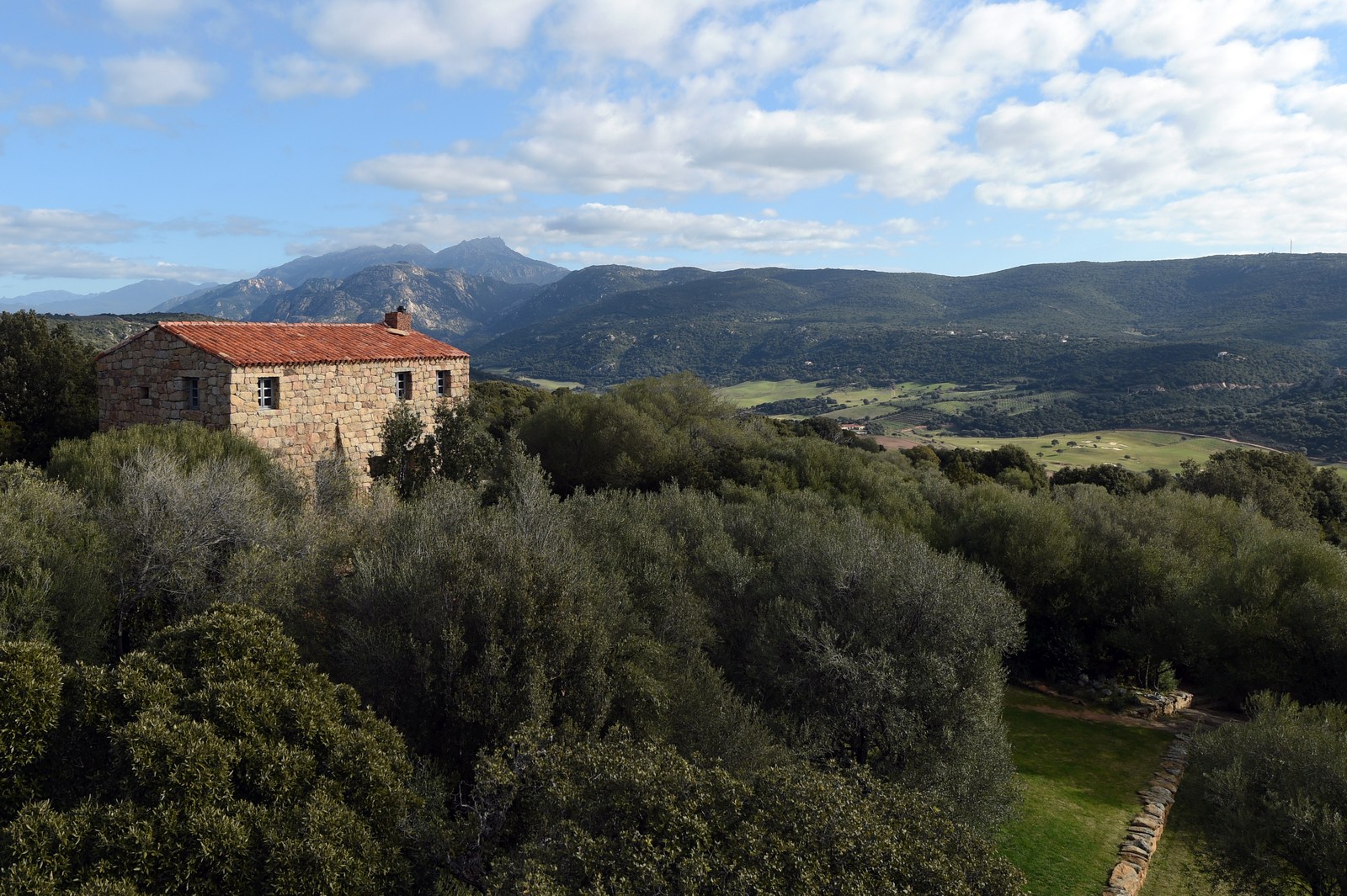 Exterior and mountainous backdrop of A Liccia, Corsica