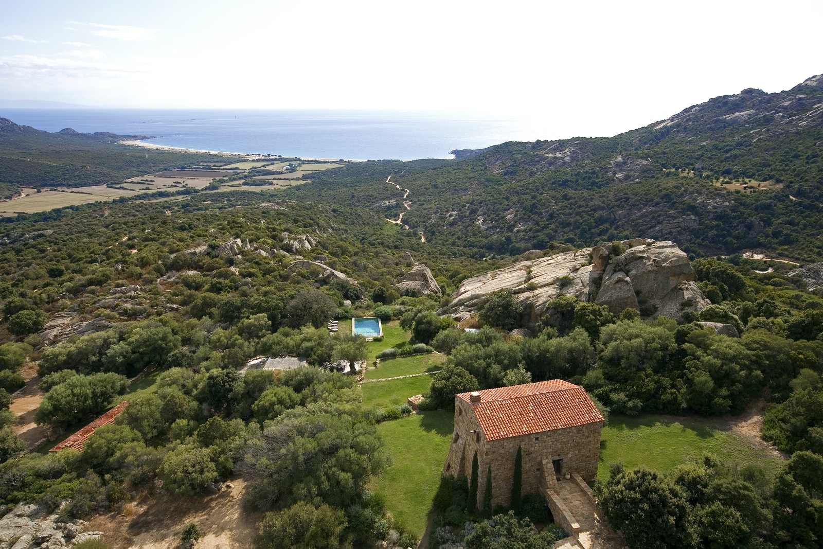 View to the sea from A Liccia, Corsica