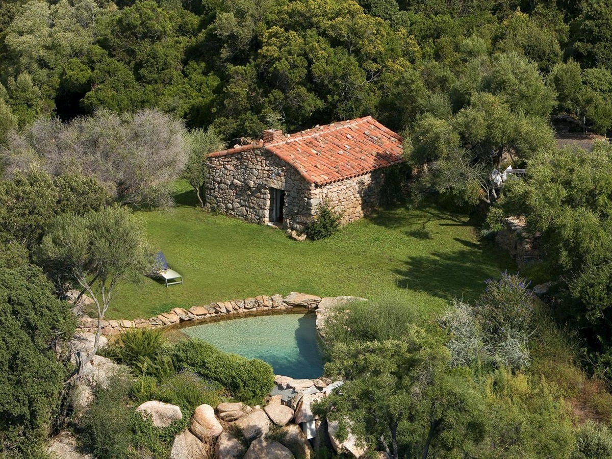 Aerial of A Nepita, Corsica, and swimming pool