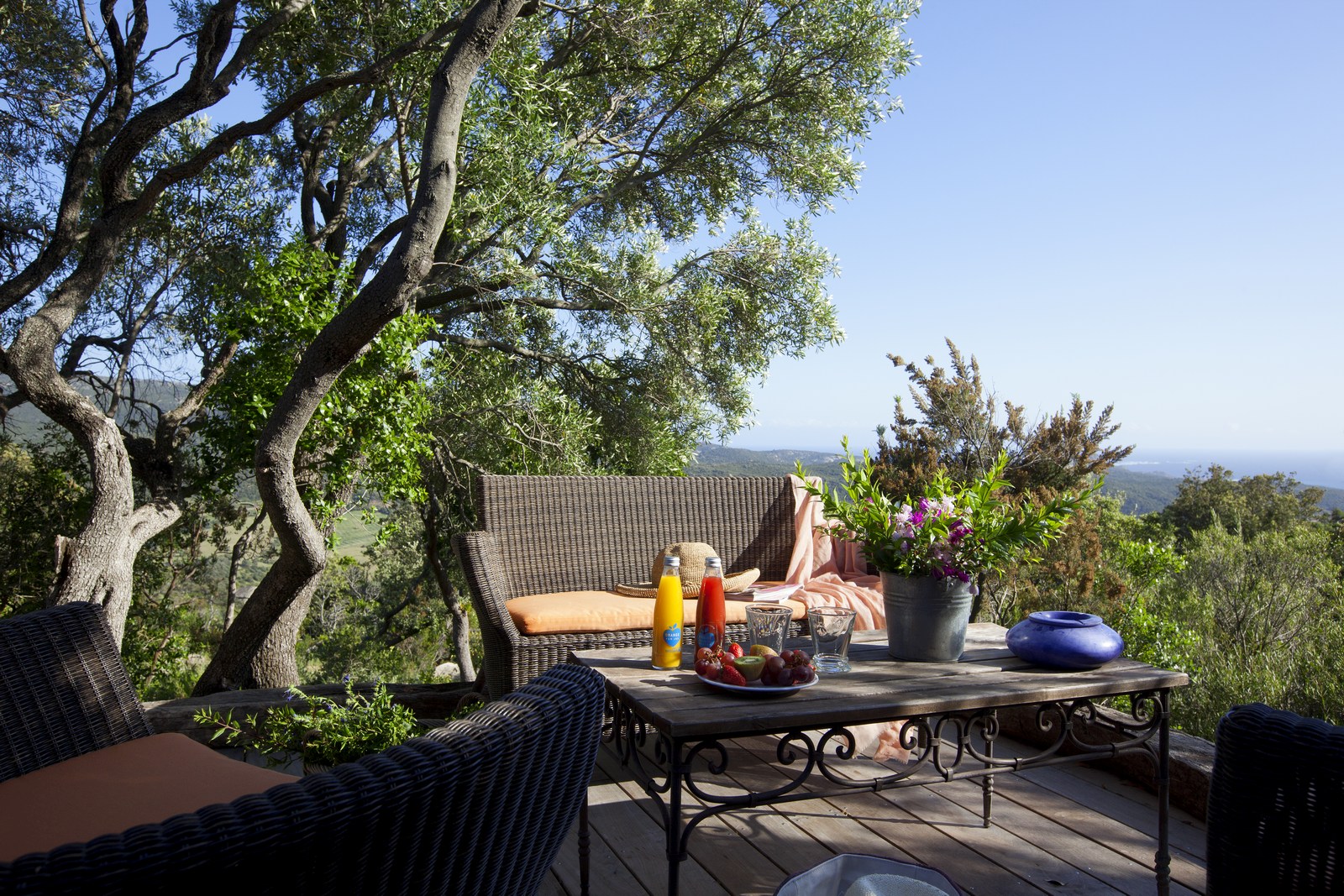 Eating al fresco at I Pini, Corsica