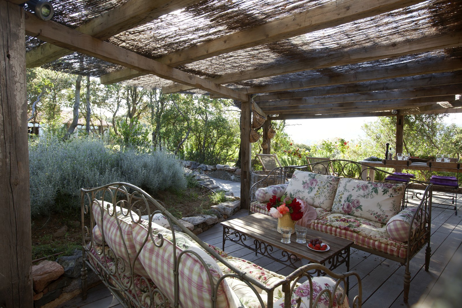 Outdoor patio of I Pini, Corsica