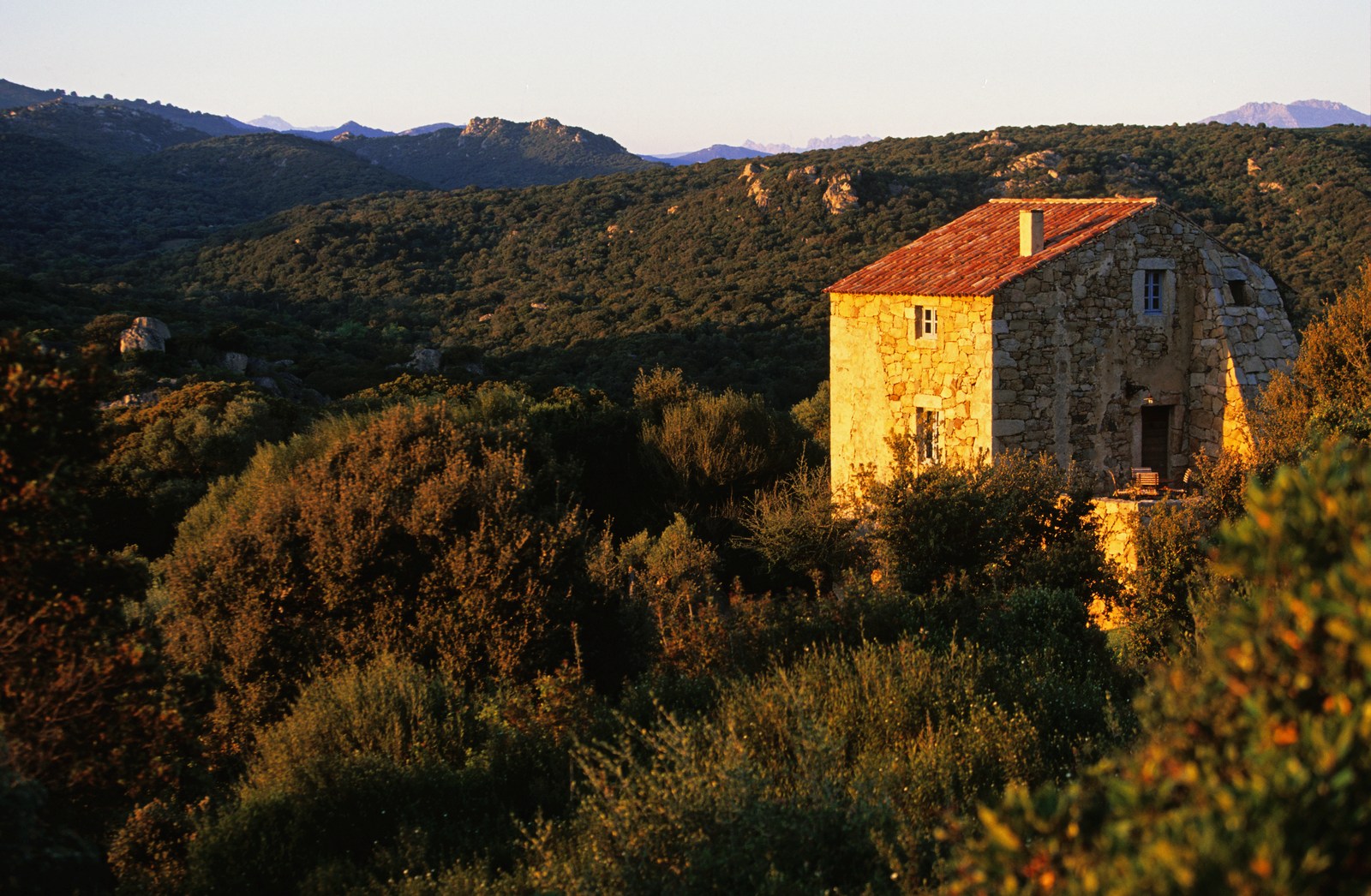 Exterio of Nivara, Corsica, in the forest
