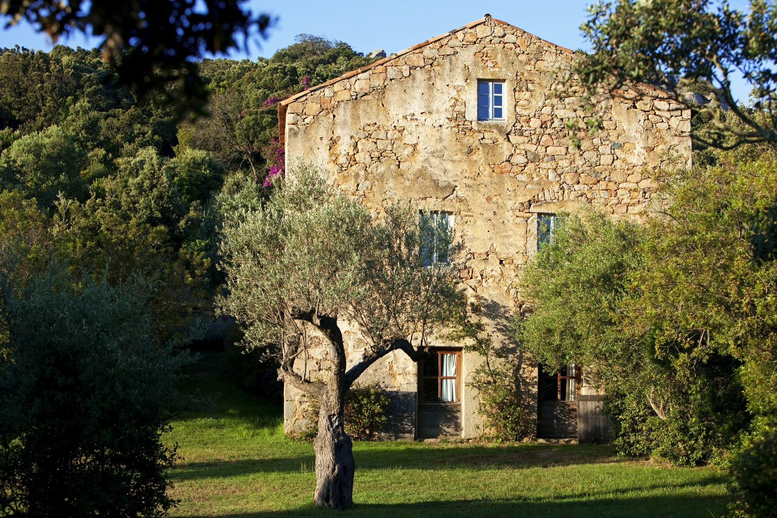 Exterior of Nivara, Corsica, seen from the garden