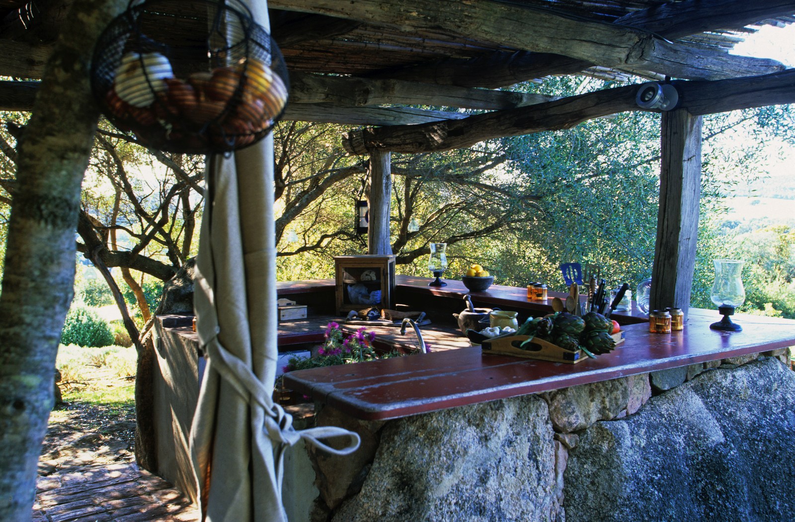 outdoor bar of Nivara, Corsica