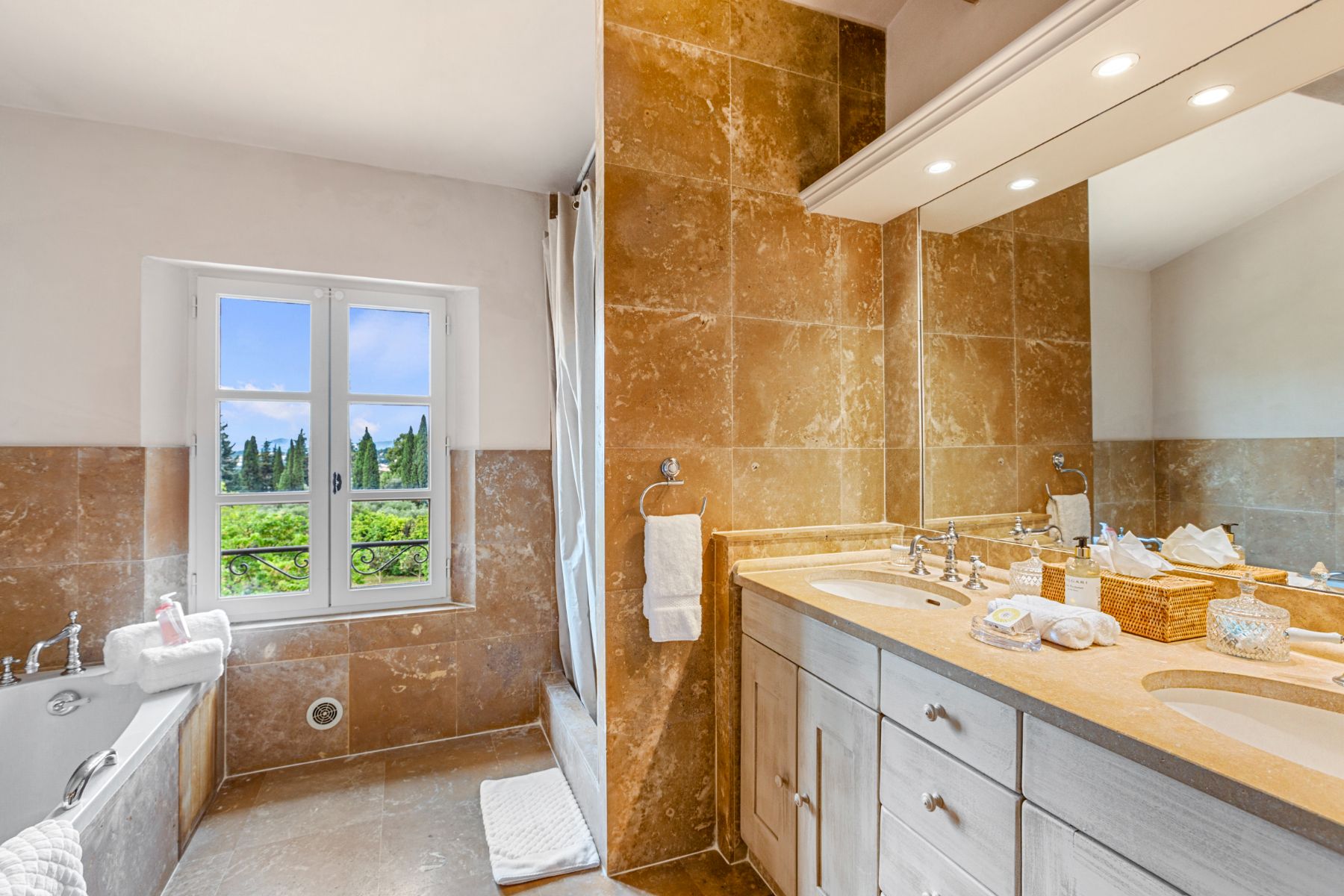 Bathroom with Bathtub at Bastide de Grasse in the Cote d'Azur