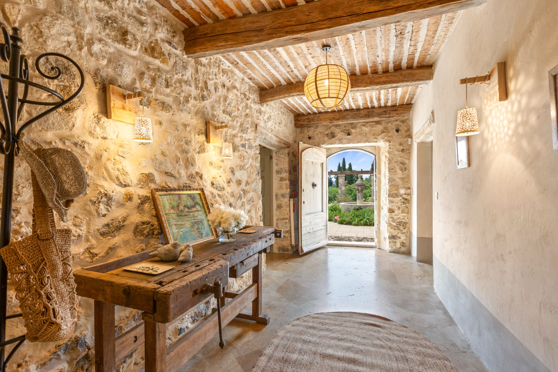 Entrance Hall at Bastide de Grasse in the Cote d'Azur