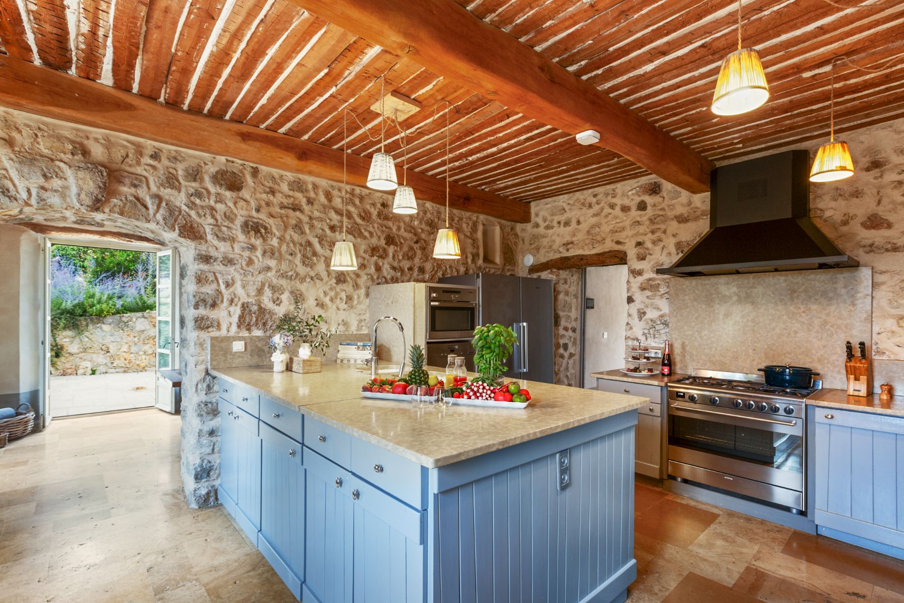 Kitchen at Bastide de Grasse in the Cote d'Azur