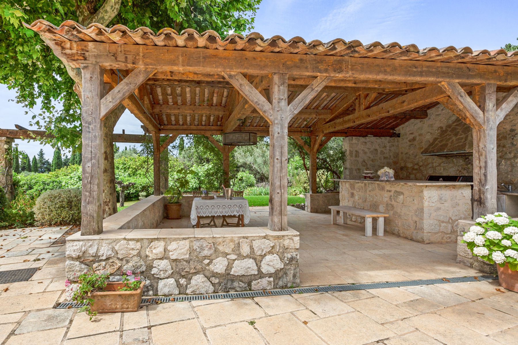 Outdoor Pavilion at Bastide de Grasse in the Cote d'Azur 