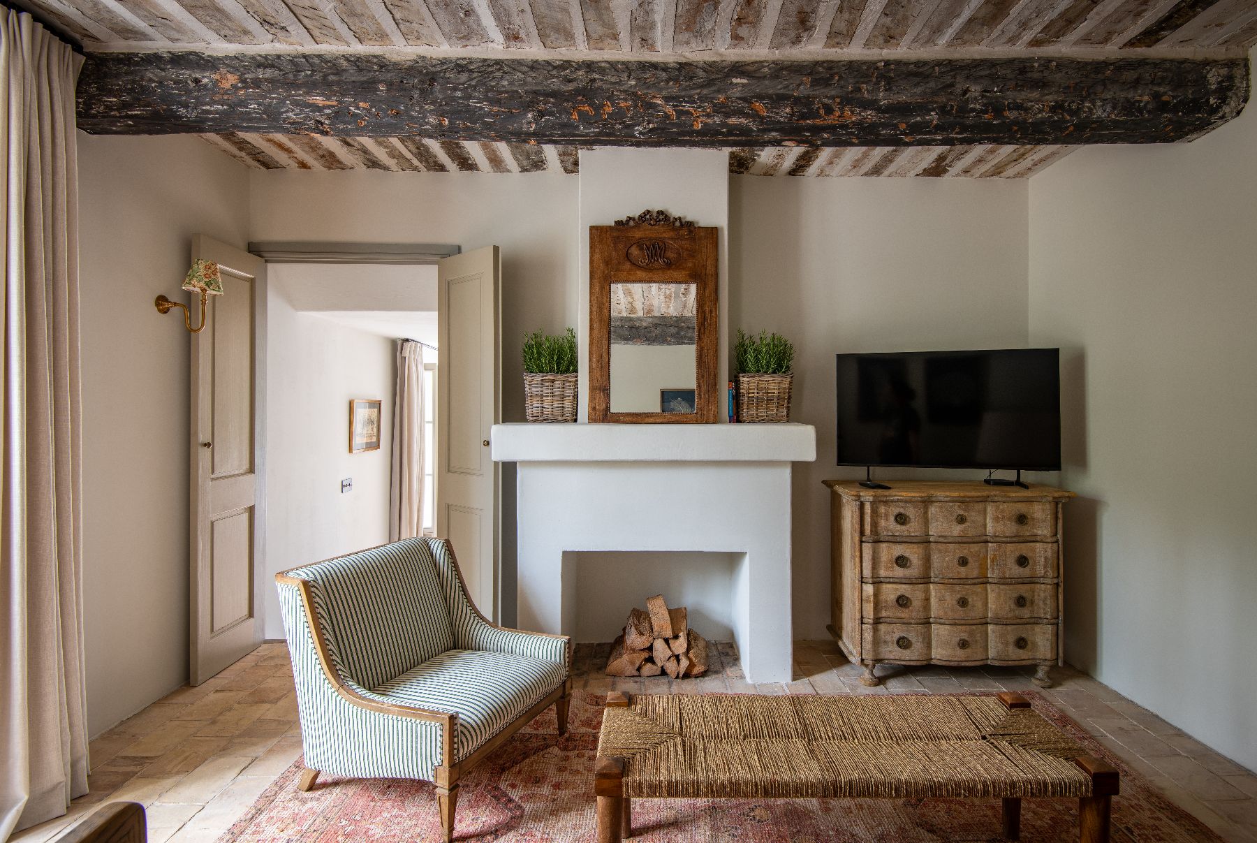 Private sitting room in master bedroom at Bastide Notre Dame in Cote d'Azur, France