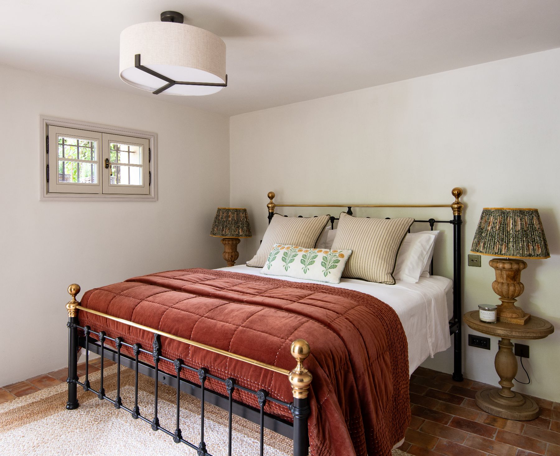 Master bedroom with queen bed at Bastide Notre Dame in Cote d'Azur, France