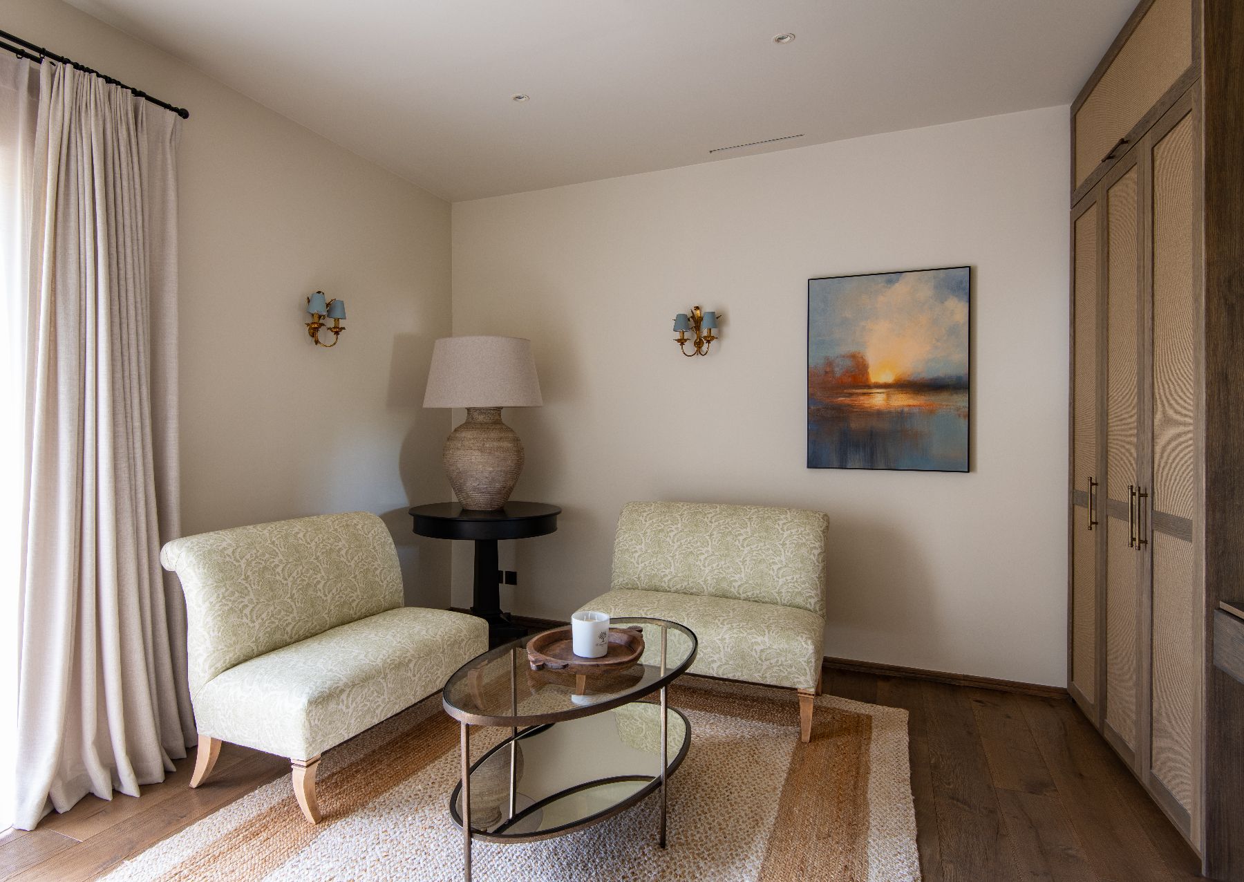 Private sitting room for master bedroom at Bastide Notre Dame in Cote d'Azur, France