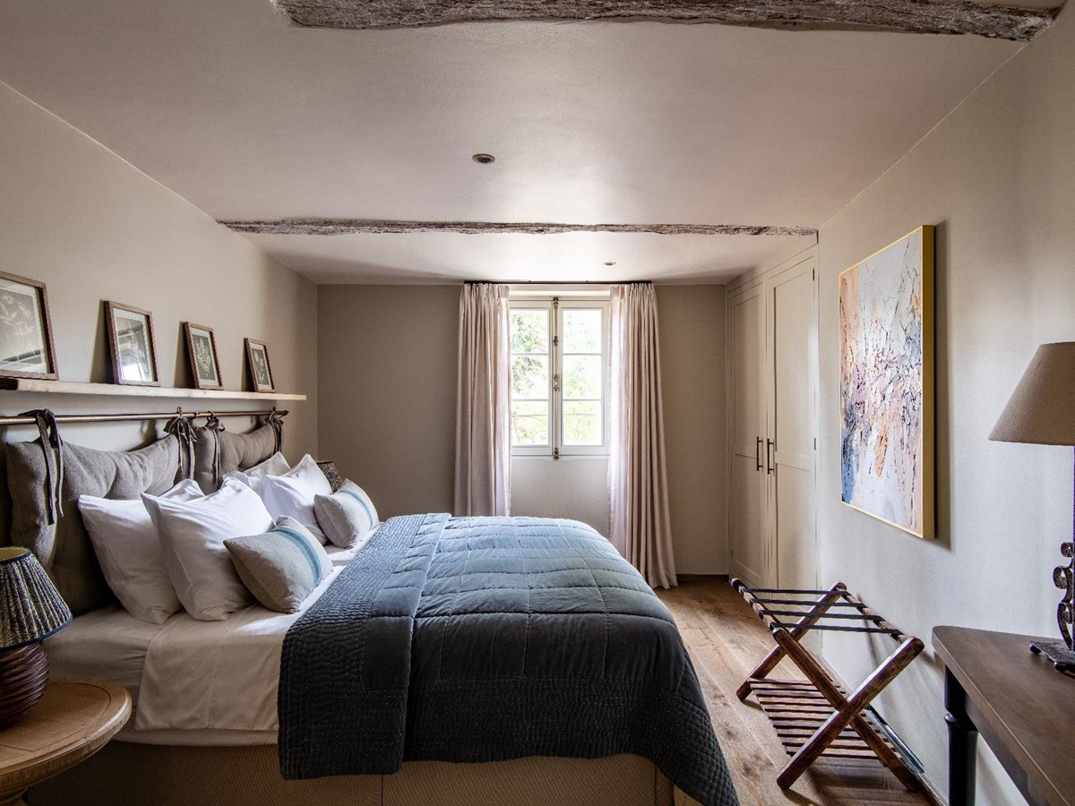 King bed at Bastide Notre Dame in Cote d'Azur, France