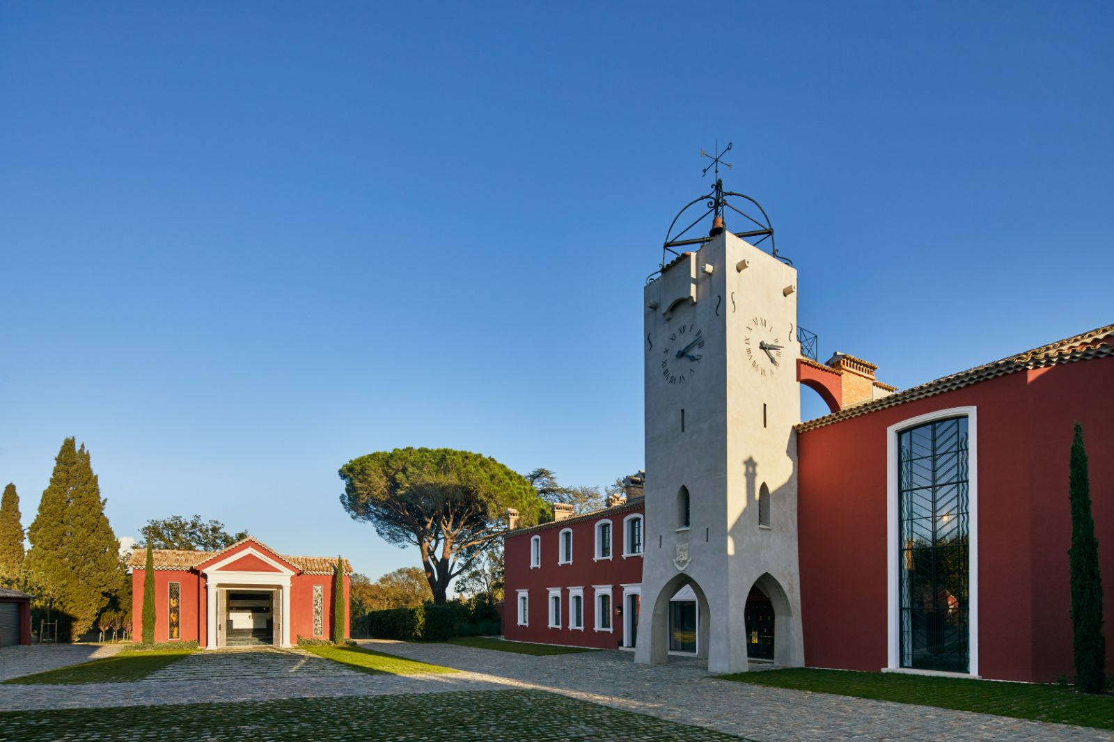 Front Exterior at Chateau Grimaud in the Cote d'Azur