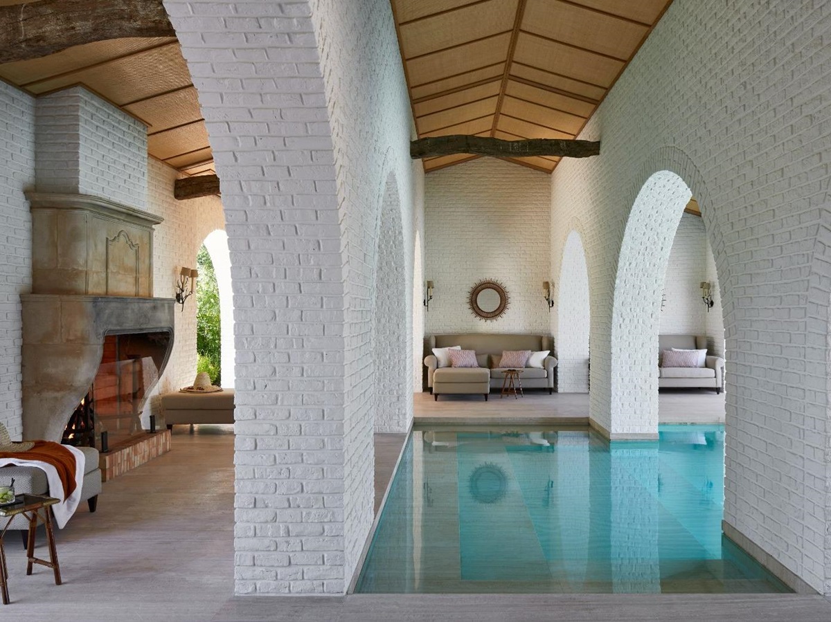Indoor Pool at Chateau Grimaud in the Cote d'Azur