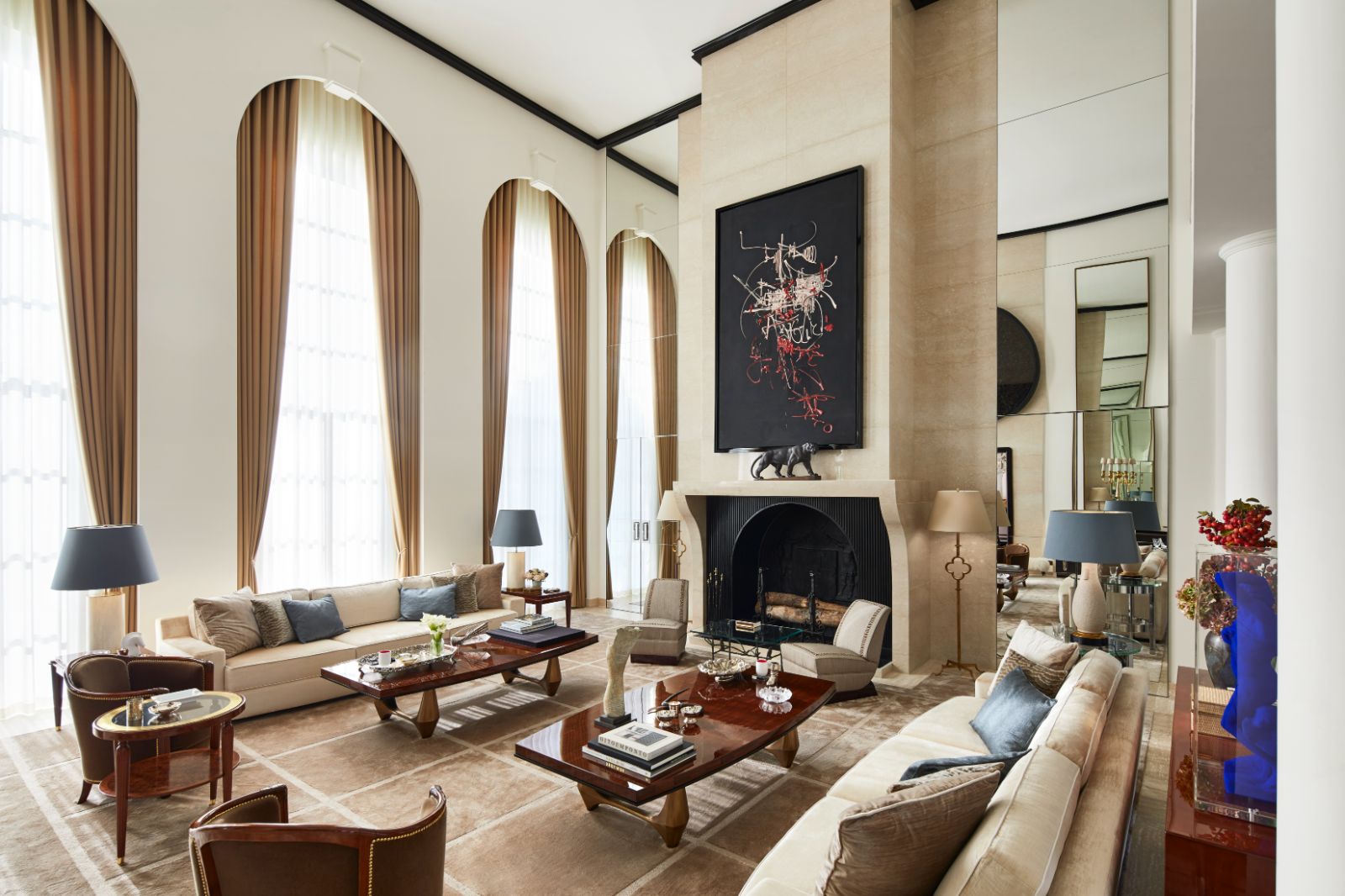 Main Living Room at Chateau Grimaud in the Cote d'Azur