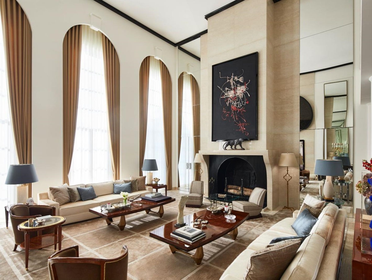 Main Living Room at Chateau Grimaud in the Cote d'Azur