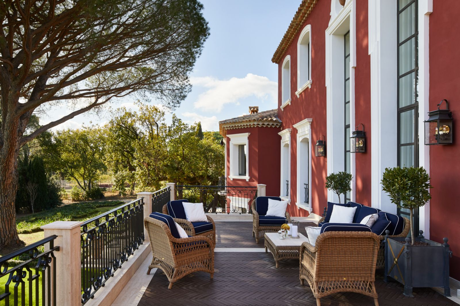 Outdoor Seating at Chateau Grimaud in the Cote d'Azur