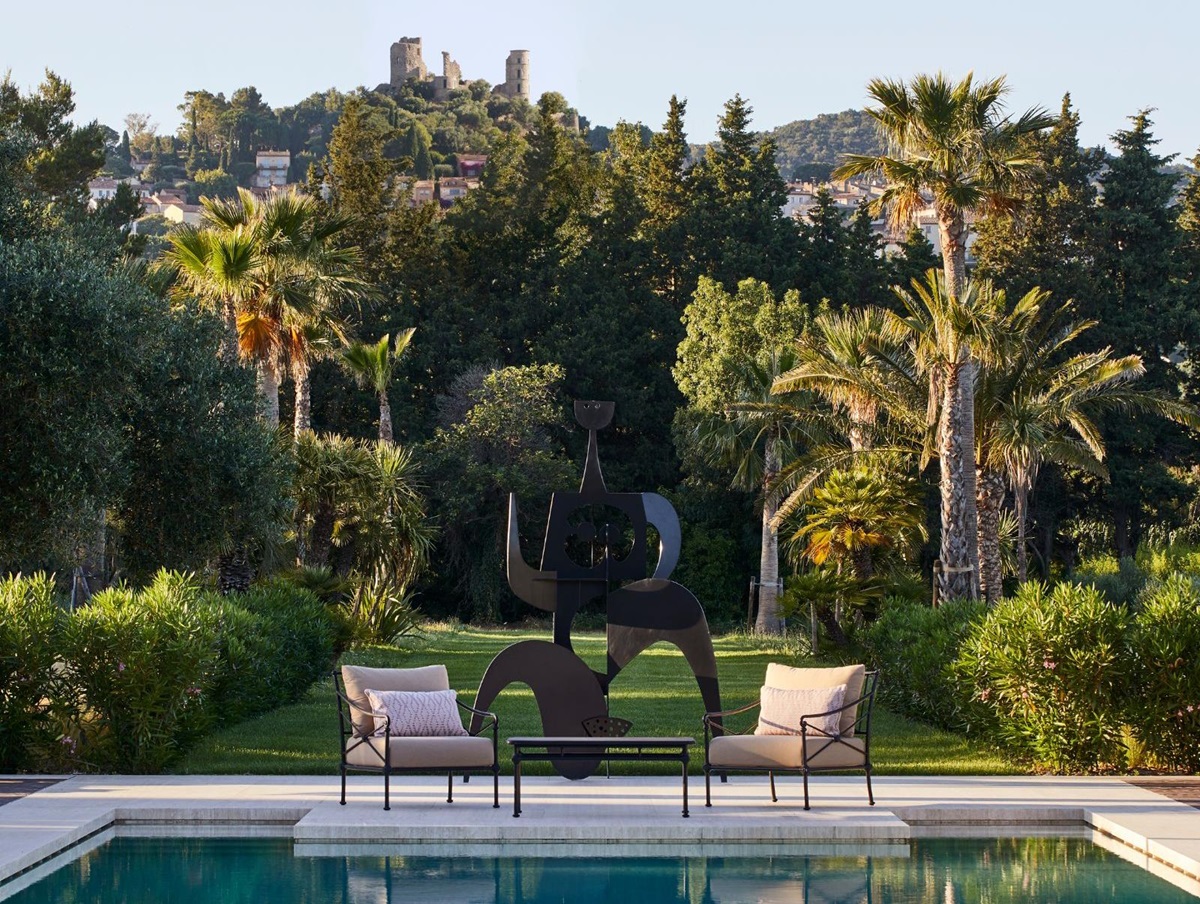 Pool View at Chateau Grimaud in the Cote d'Azur