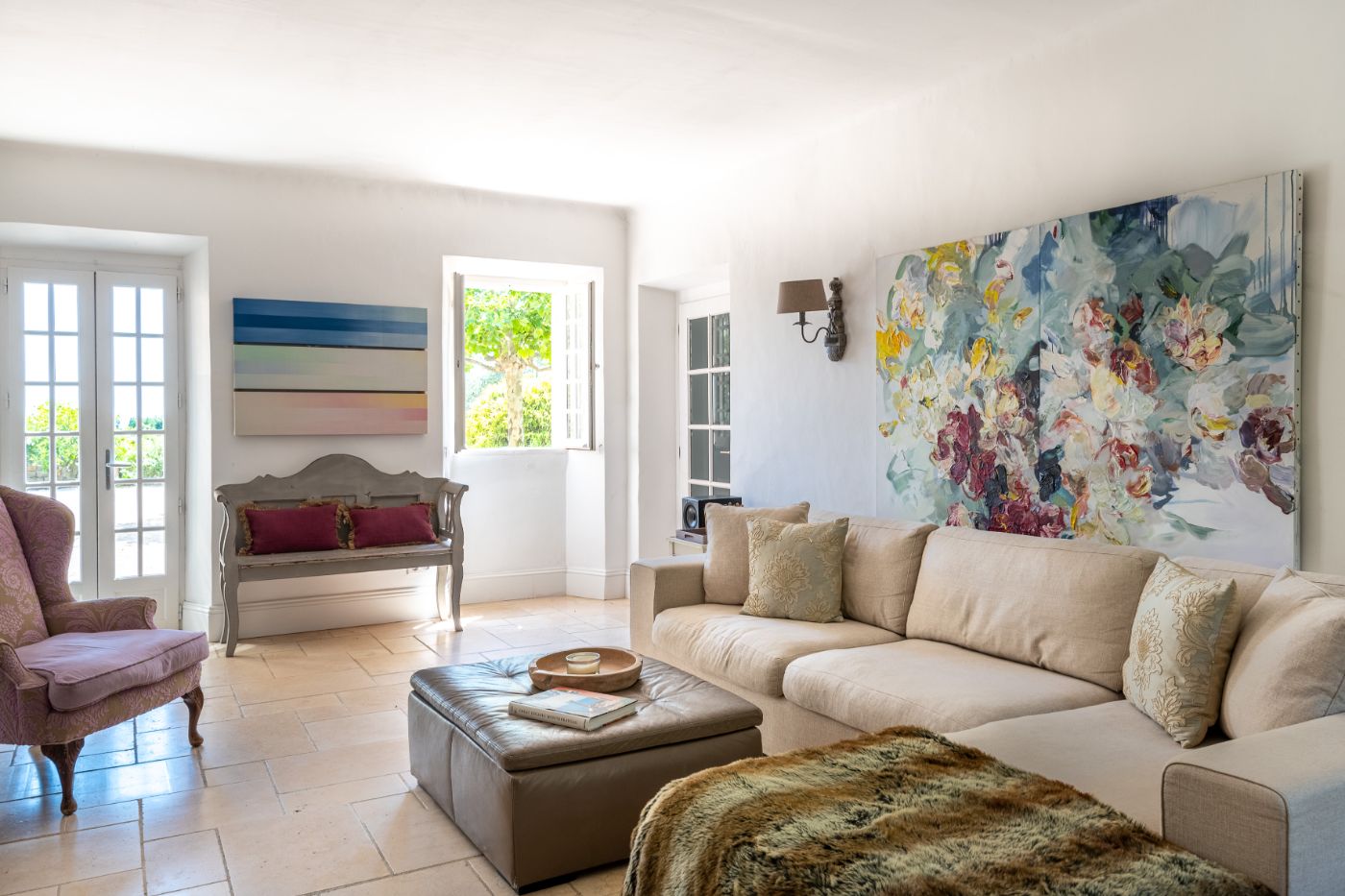Sitting Room at La Bastide du Ciel in the Cote d'Azur