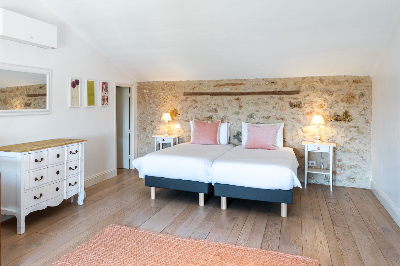 Twin Bedroom 1 at La Bastide du Ciel in the Cote d'Azur