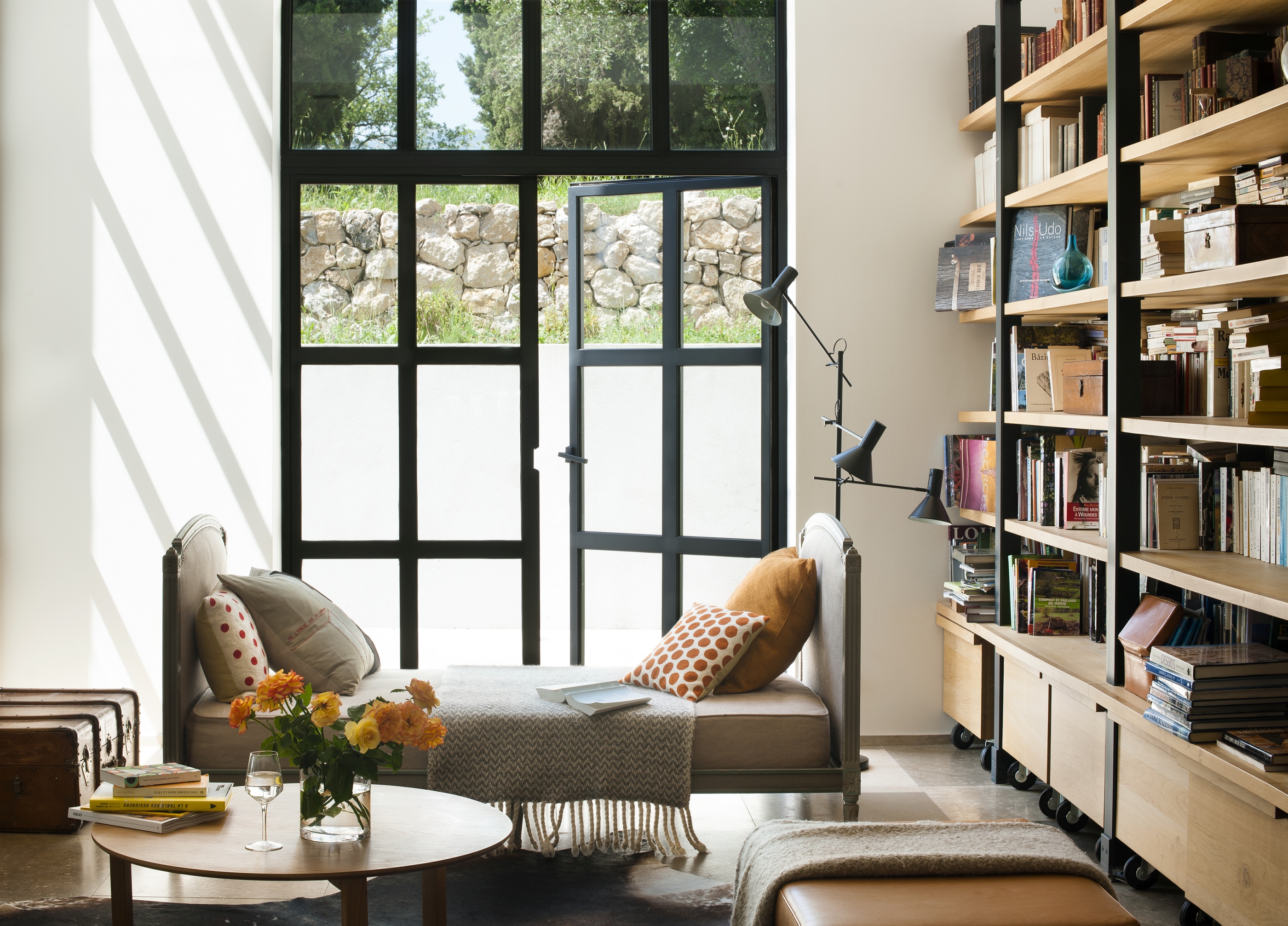 indoor seating area in La Bastide des Oliviers, Cote dAzur