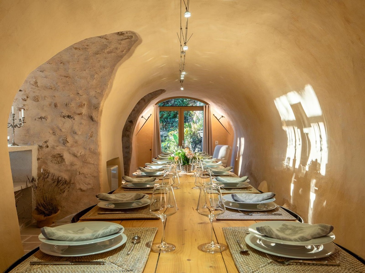 Dining Room at La Combe in the Cote d'Azur