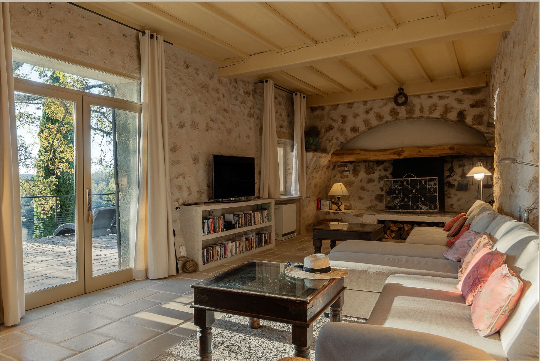 Living Room at La Combe in the Cote d'Azur