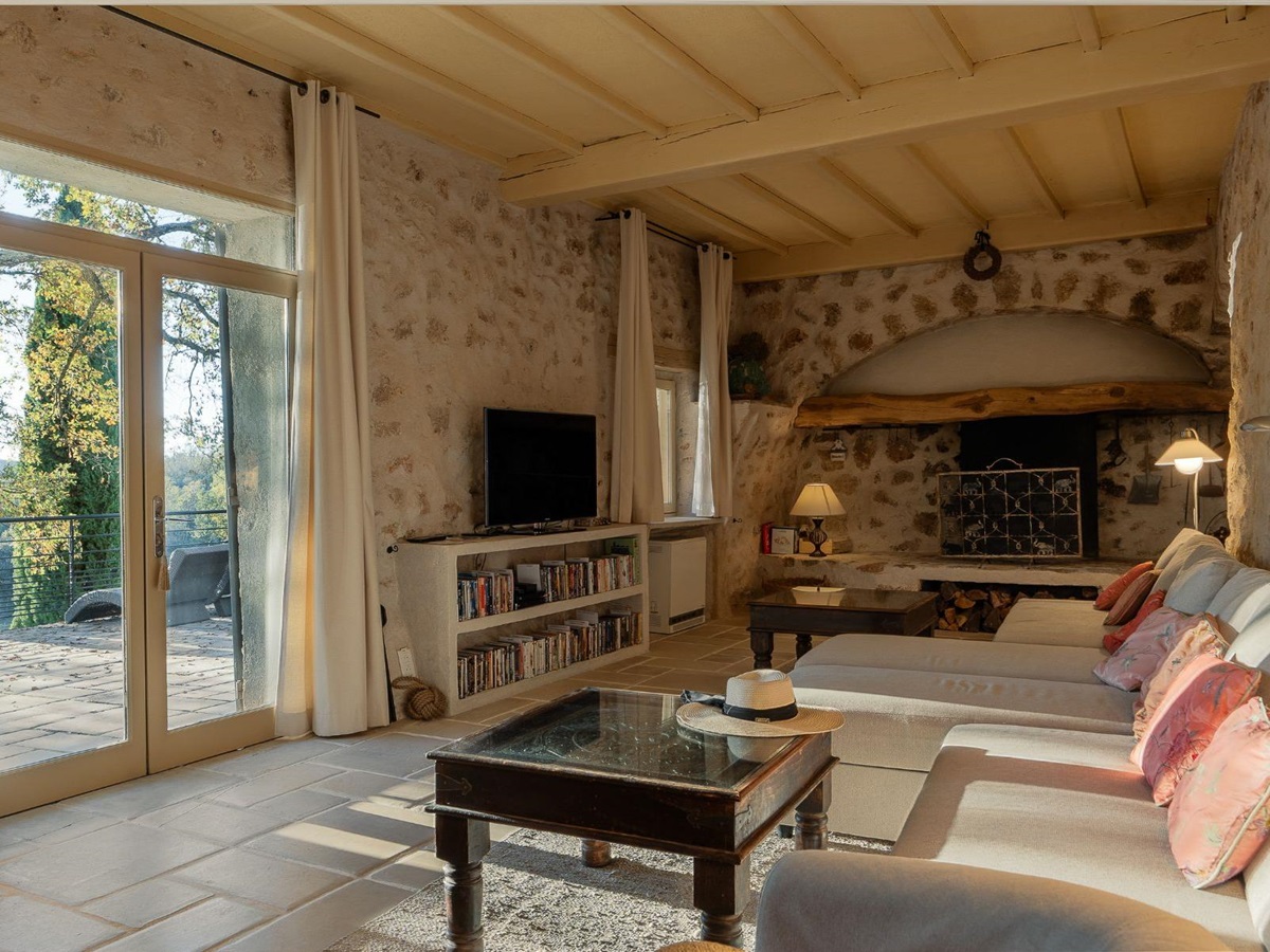 Living Room at La Combe in the Cote d'Azur