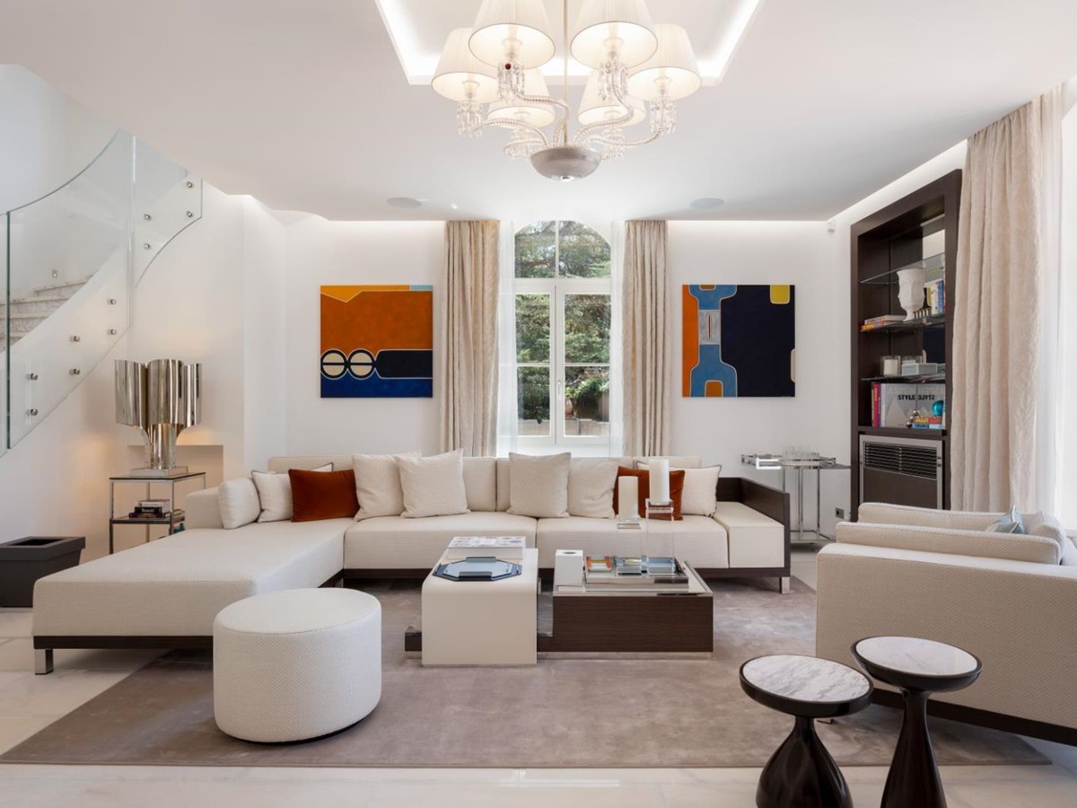 Living Room at Le Grand Jardin in the Cote d'Azur