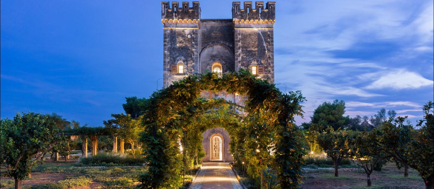 Tower in the Evening at Le Grand Jardin in the Cote d'Azur