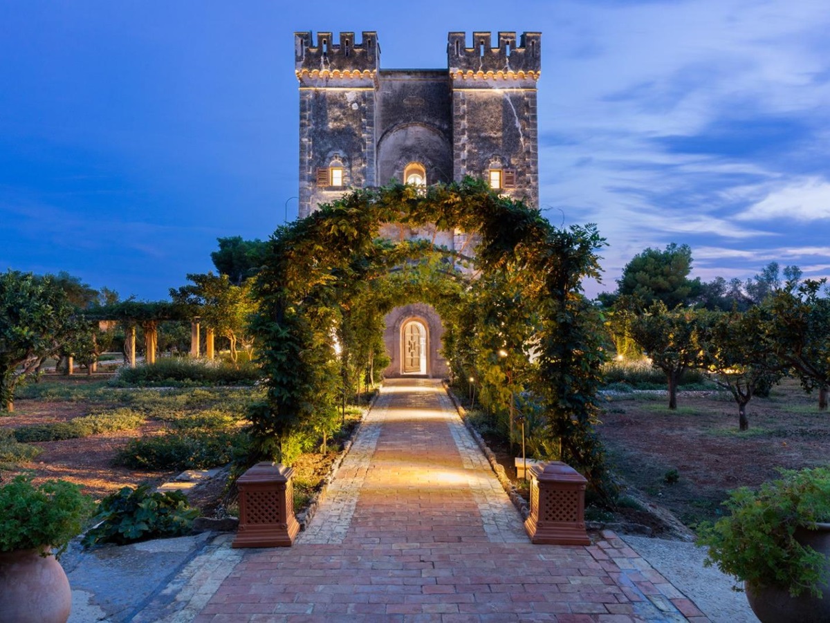 Tower in the Evening at Le Grand Jardin in the Cote d'Azur