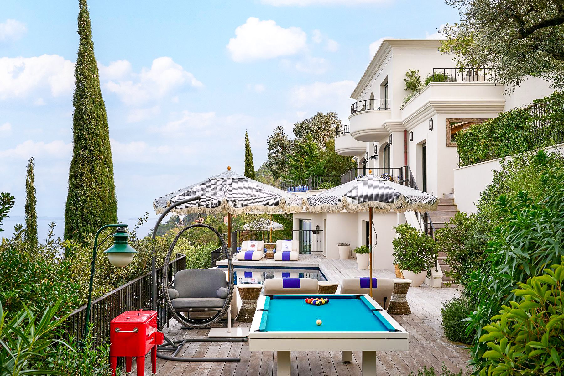 Exterior with pool table, pool and BBQ at Villa Calade in Cote d'Azur, France