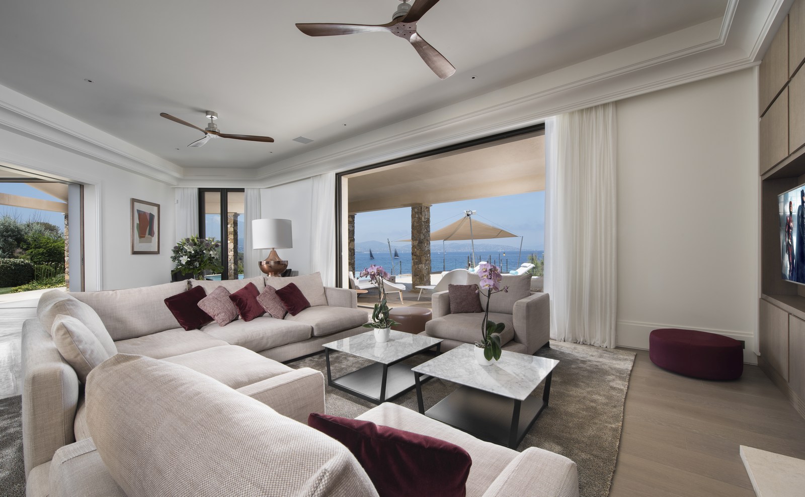 Living room of Villa des Voiles, Cote d'Azur