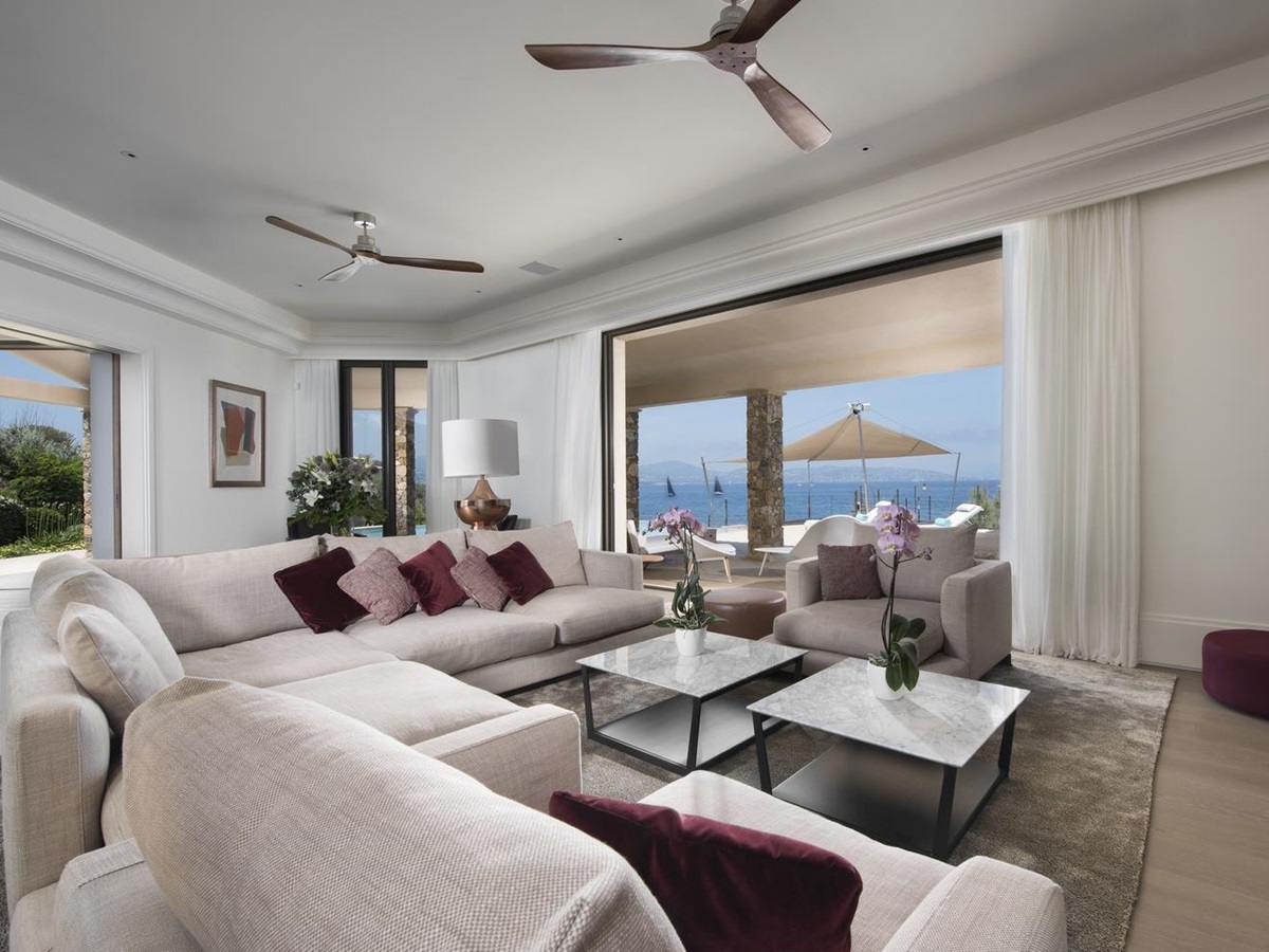 Living room of Villa des Voiles, Cote d'Azur