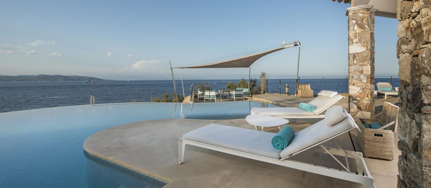 View from the swimming pool of Villa des Voiles, Cote d'Azur
