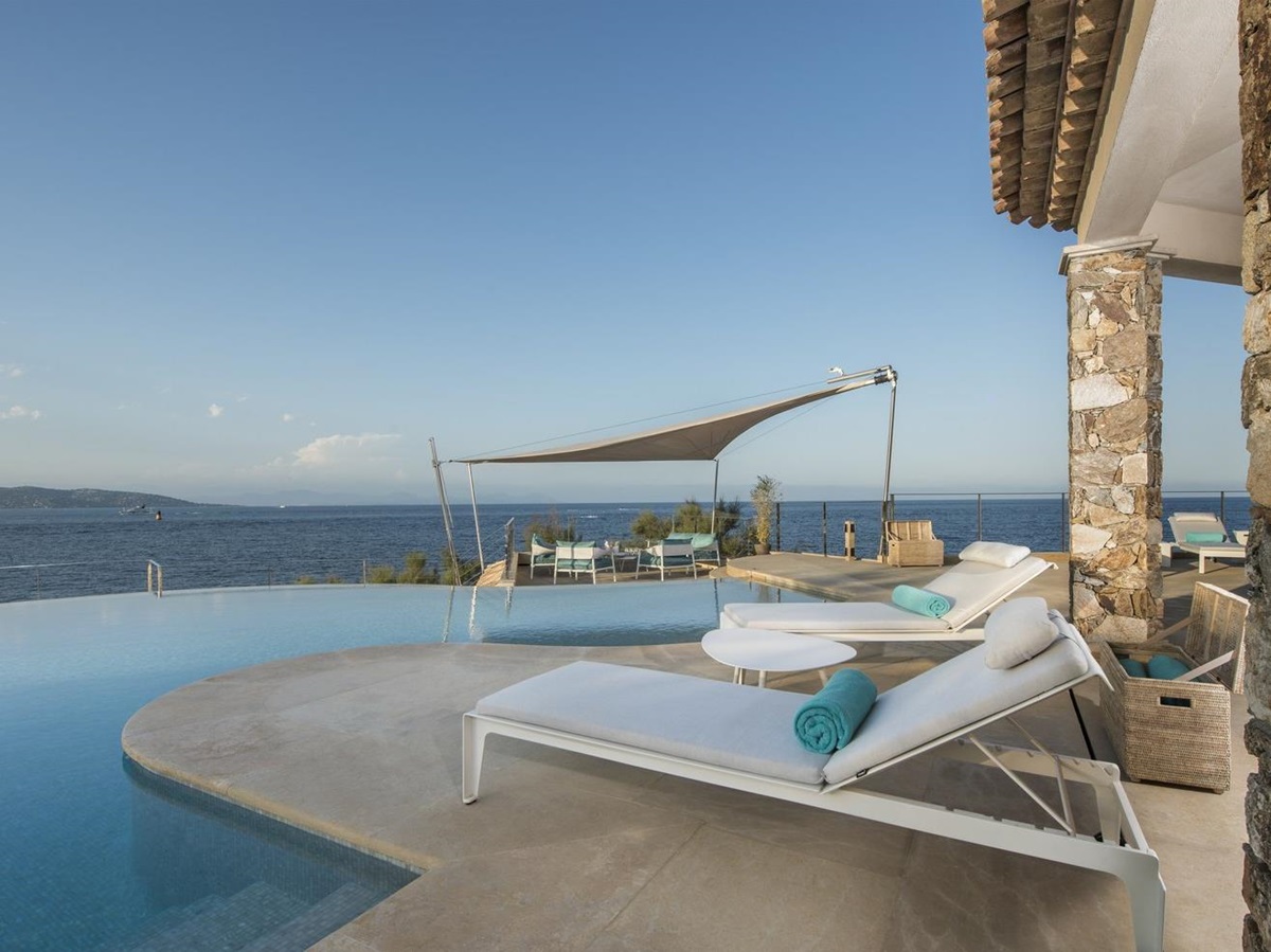 View from the swimming pool of Villa des Voiles, Cote d'Azur