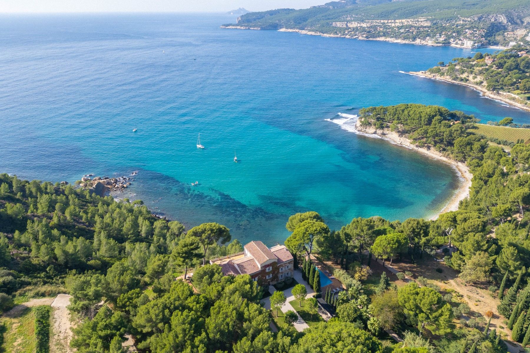 Aerial sea view at Villa Florie in Côte d'Azur