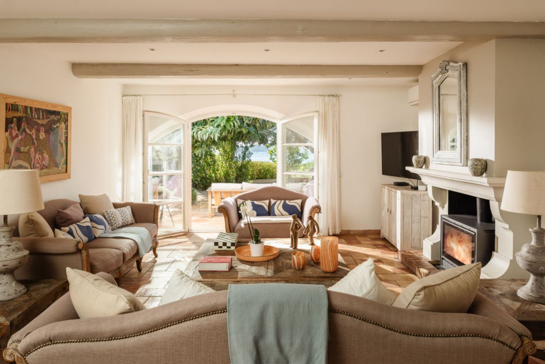 Living Room at Villa Grande Pointe in the Cote d'Azur