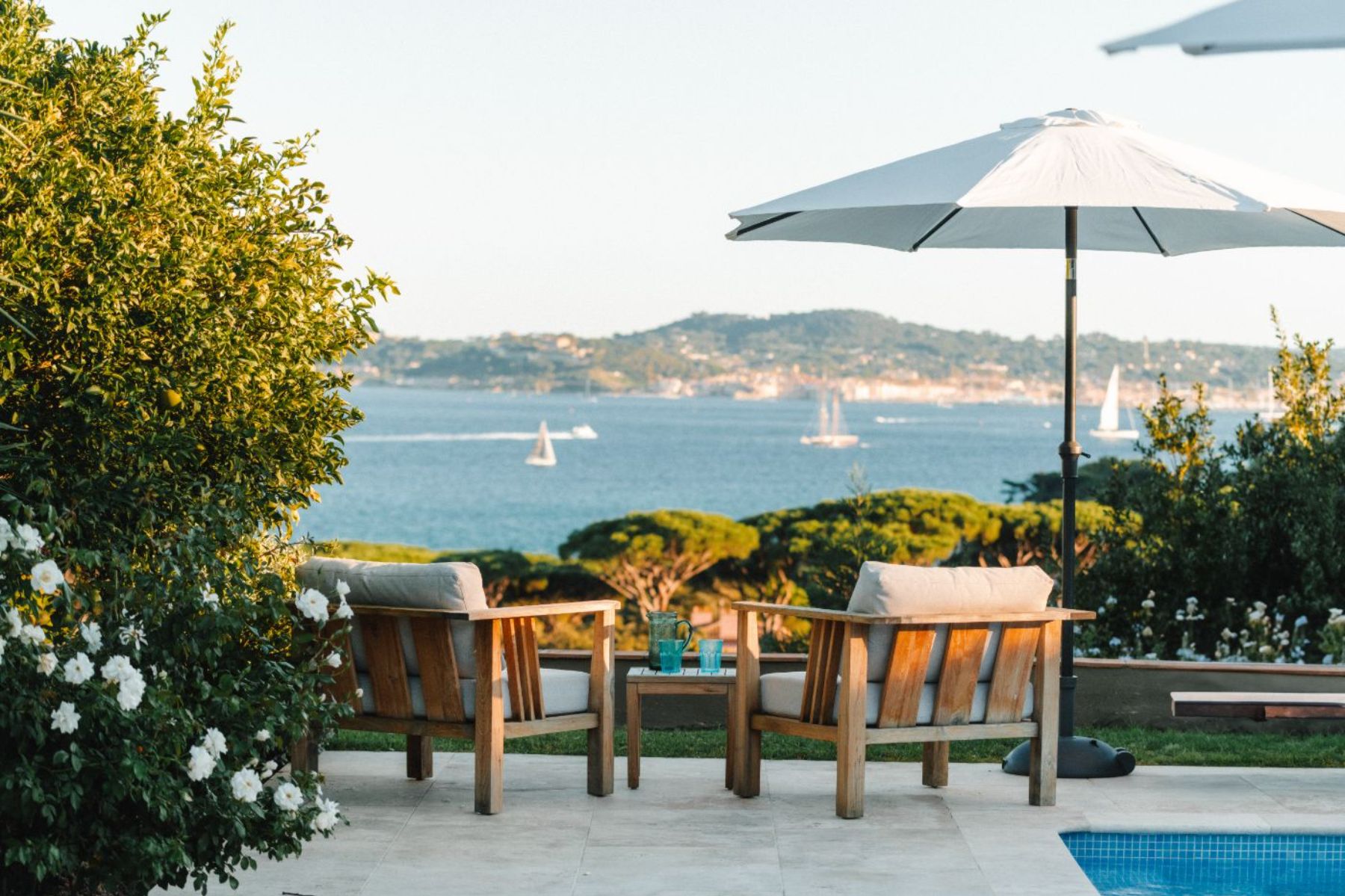Poolside View from Villa Grande Pointe in the Cote d'Azur