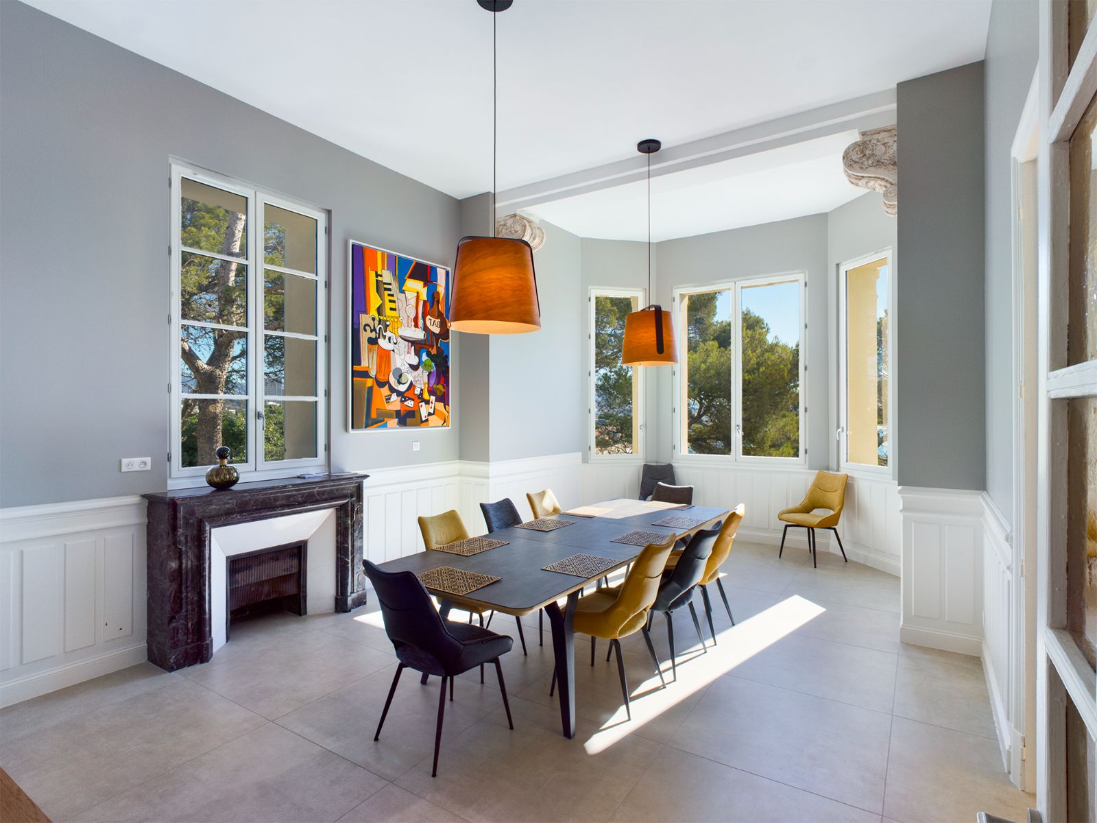 Dining Room at Villa Henri in Cote d'Azur