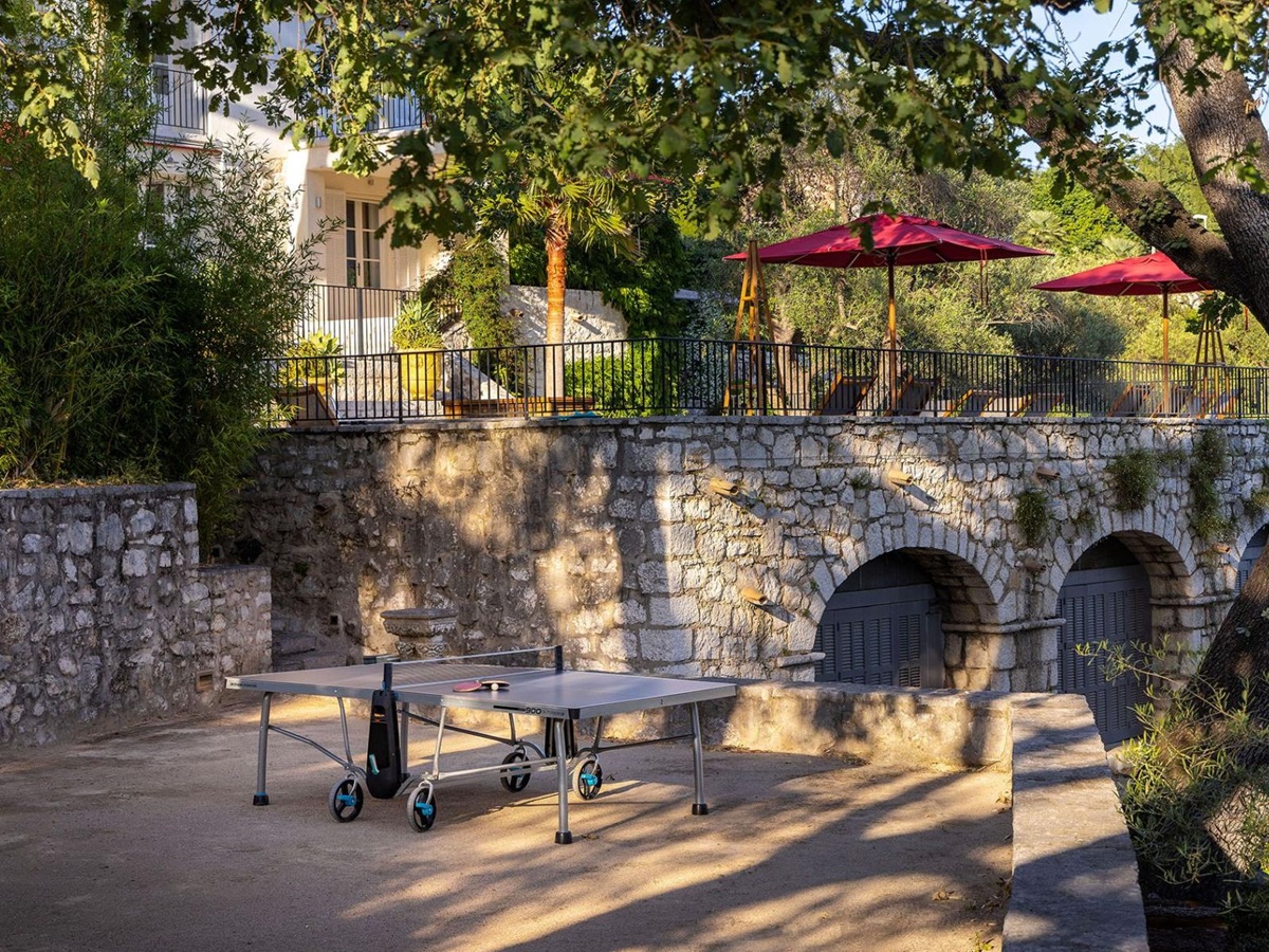 Ping pong table at Villa Malvan in Cote d'Azur, France